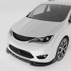 Front Bumper Lip Splitter Compatible with Chrysler Pacifica 2016-2020 Accessories Under Chin Spoiler Body Kit Add On ABS Material Gloss Black