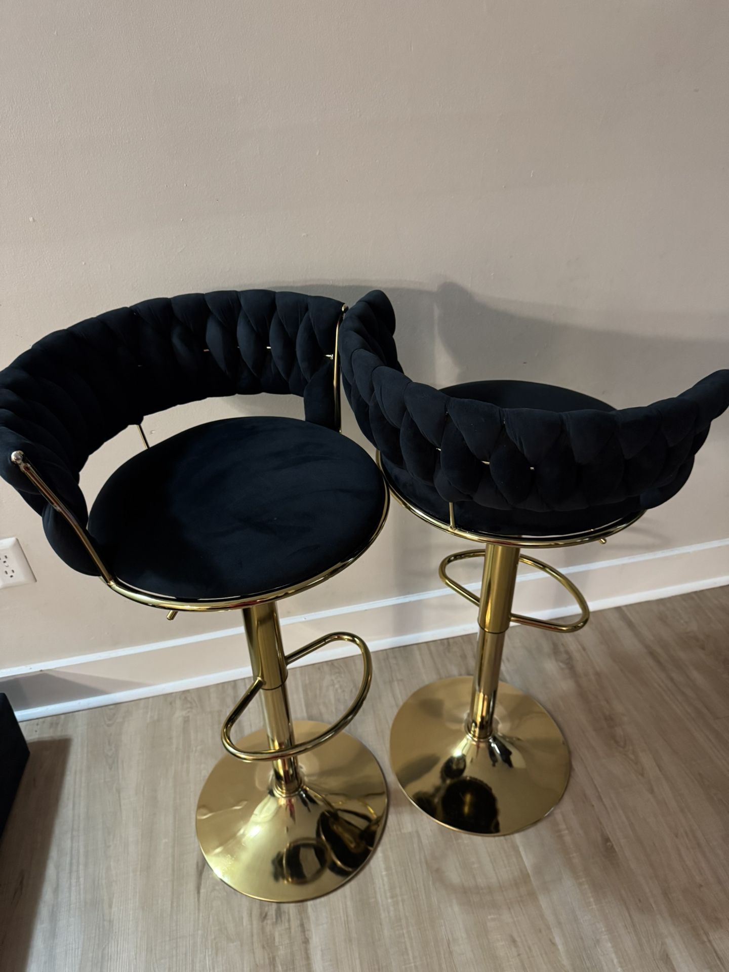 BLACK VELVET BAR STOOL