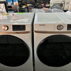 Samsung 27 Inch Wide 5 Cu. Ft. Front Load Washer and 27 Inch Wide 7.5 Cu. Ft. Electric Dryer Laundry Pair