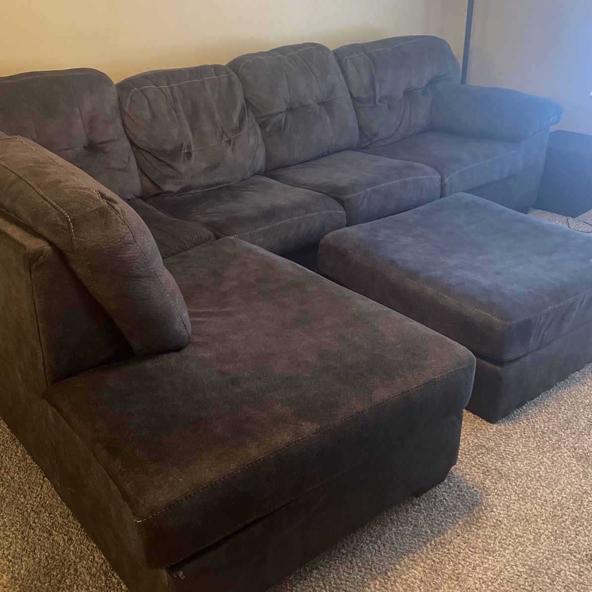 2-piece Sectional Couch And Ottoman