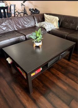 Black Coffee Table with Lower Shelf