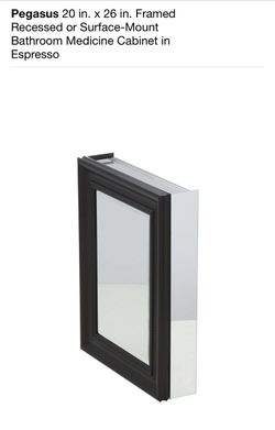 Pegasus 20 in. x 26 in. Framed Recessed or Surface-Mount Bathroom Medicine Cabinet in Espresso