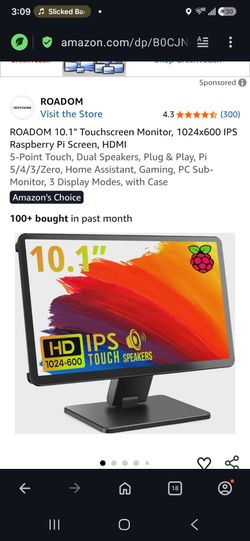Brand New In Box 10.1" Touchscreen Monitor 1024x600 IPS Windows Raspberry Pi Screen HDMI