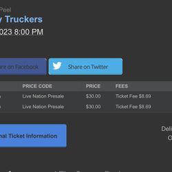 2 Drive By  Truckers Tickets. 5/13/2023 Asheville