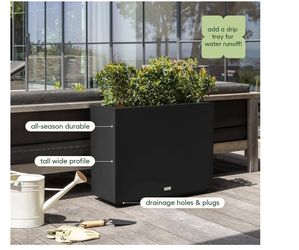 Veradek Block Series Span Planter - Tall Rectangular Outdoor Planter