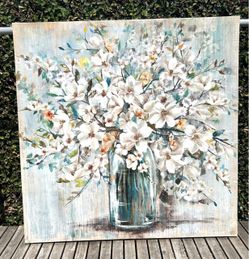 Large Floral Art Canvas