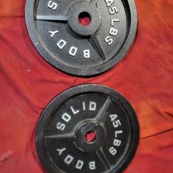 BODY SOLID. 2" HOLE  OLYMPIC PLATES 90LBs.     2-45s  
11525 S HALSTED DUNKIN DONUTS/7111.S WESTERN WALGREENS 
90$  CASH ONLY AS IS 