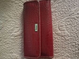 Liz & Co Red Leather Clutch Wallet