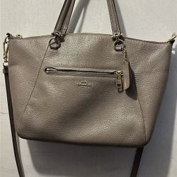 Coach Prairie Satchel Crossbody Bag Pebbled Leather, Grey, G1(contact info removed)6