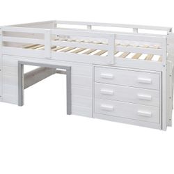 Kids Twin Loft Bed with 3 Drawer Chest (Girl or Boy)