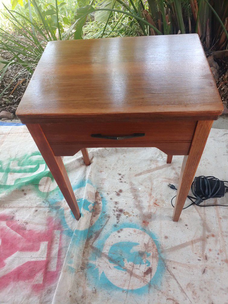 1960s Singer Sewing Machine Refurbished Walnut Cabinet From Panorama City 