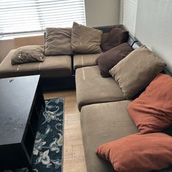 L-Shaped Brown Couch