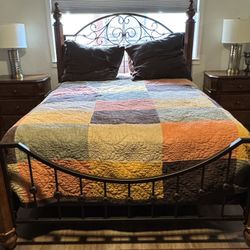 Wood And Iron Queen Bedroom Set