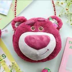 Disney TOY STORY LOTSO BEAR Soft Plush PURSE Zippered CROSS-BODY SHOULDER BAG