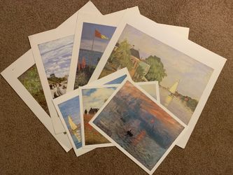 Set of 7 Claude Monet Art Prints, Ready To Frame