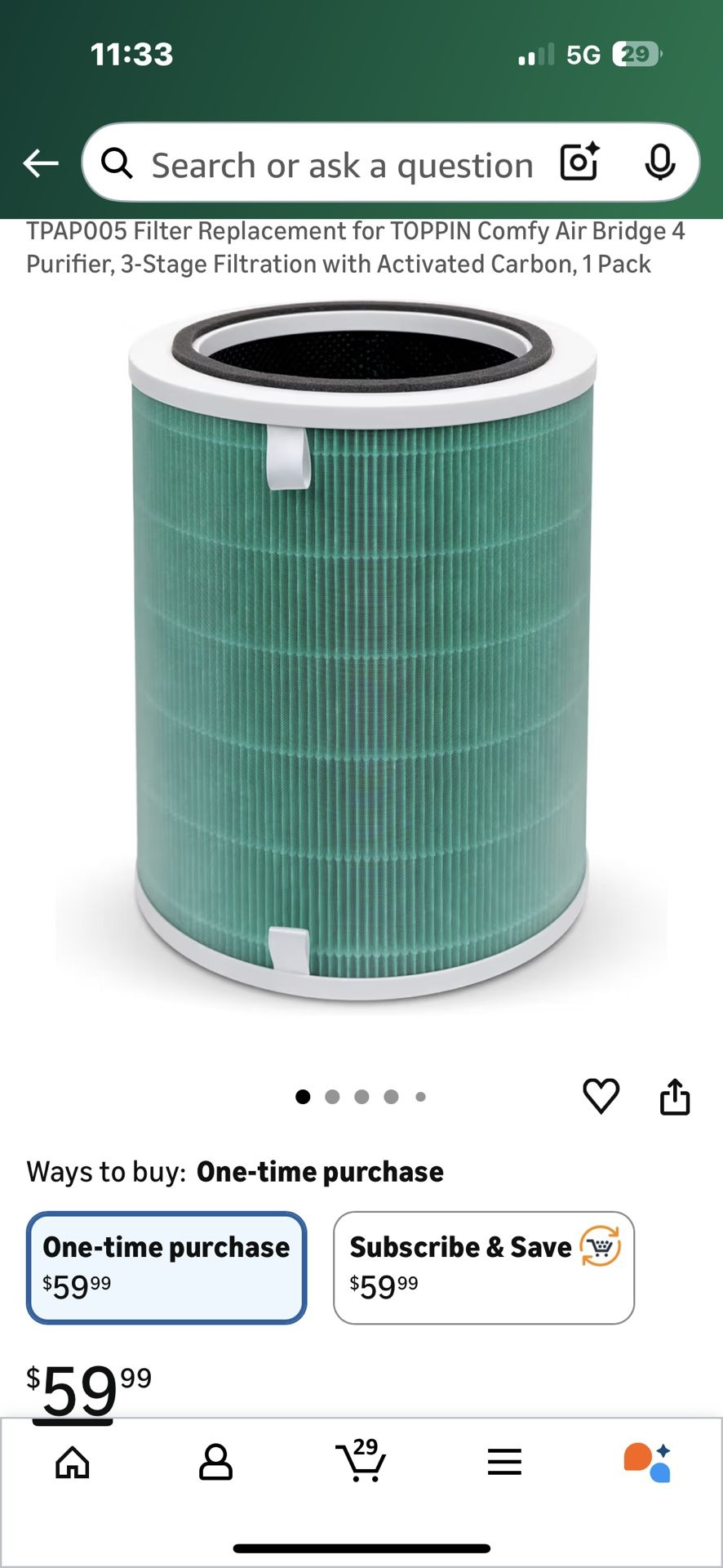 Comfy Air Bridge 4 True Hepa Air Purifier Filter