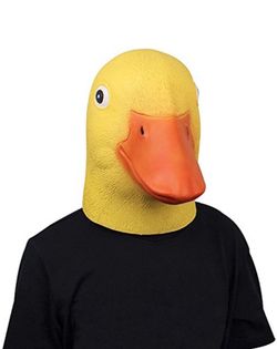 Duck Head Mask for Adult Halloween Deluxe Latex Animal Mask Novelty Duck Bill Costume. (Yellow)