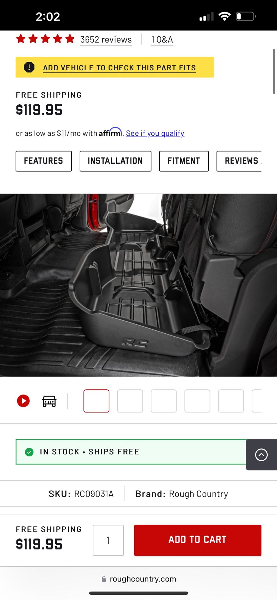 2018 Chevy Silverado 1500 Storage Bin