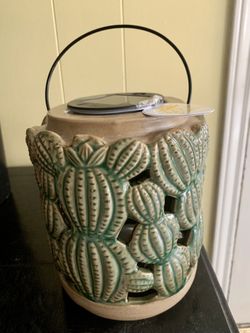 NEW Ceramic Cactus Solar Light