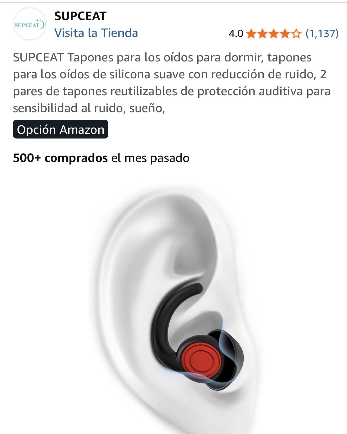 Supceat Earplus , Tapones Para Oído