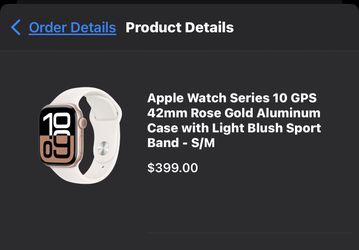Apple Watch Series 10 GPS 42mm Rose Gold Aluminum Case with Light Blush Sport Band - S/M