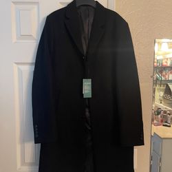 H&M Black Wool Coat 34R