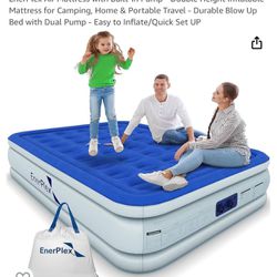 EnerPlex Air Mattress (Twin Size) with Built-in Pump - Double Height Inflatable Mattress for Camping, Home & Portable Travel - Durable Blow Up Bed wit