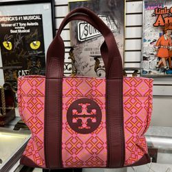Tory Burch Canvas Tote Bag In Pink