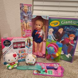 My Life Gymnast Doll,barbie Gymnast Doll,bracelet Maker Set,hello Kitty Toys And 2 bubble Wand 