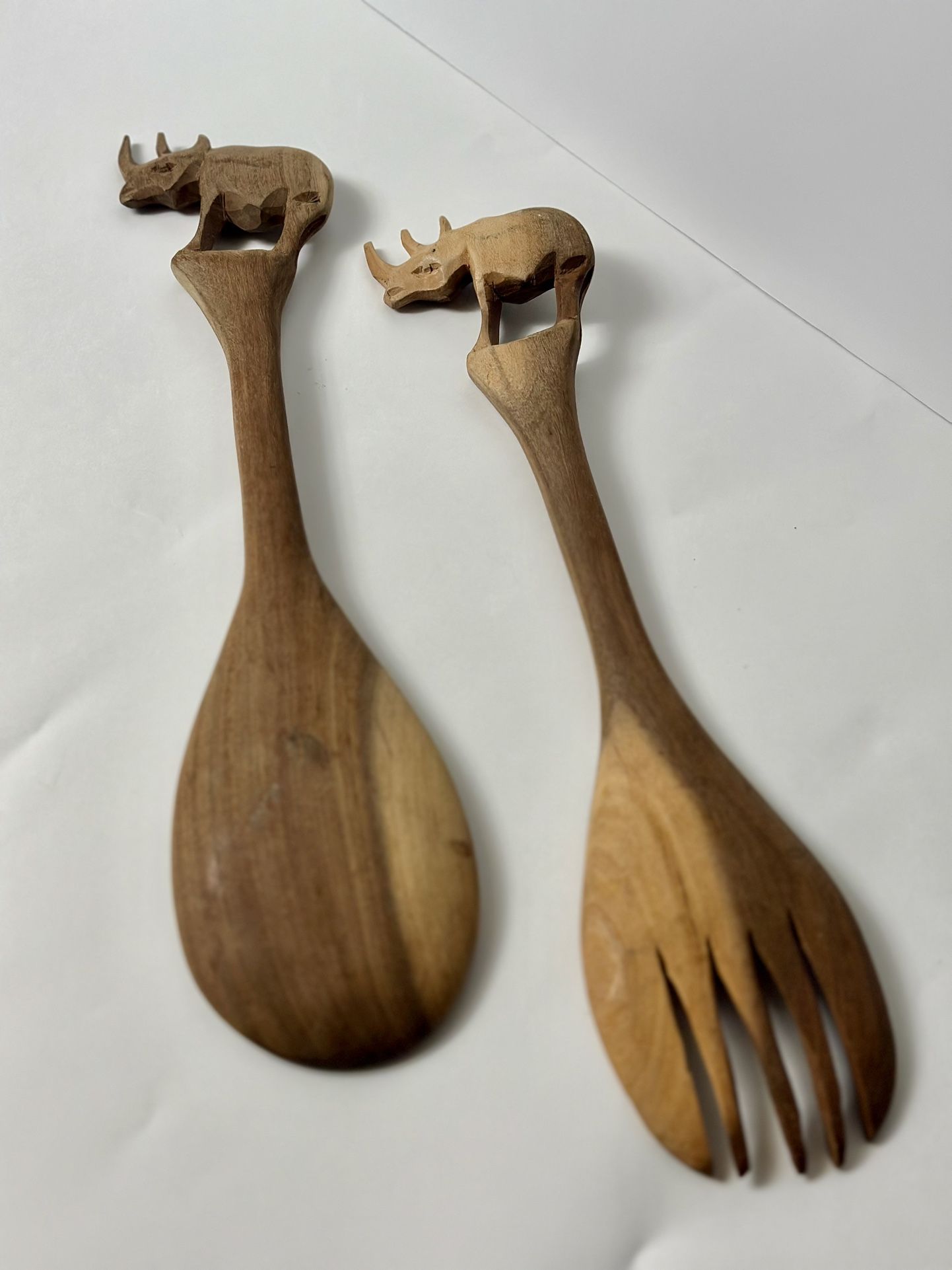 Rhinoceros Wooden spoon and fork