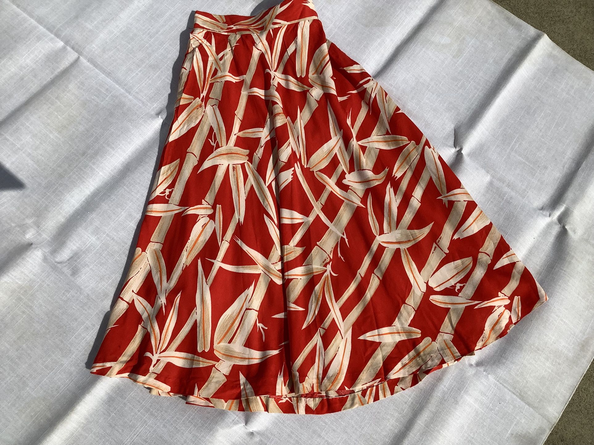 Vintage Hawaiian Skirt By Sherry Holt Stretch Waist