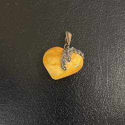 Yellow Steeling Silver Heart Pendant