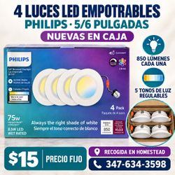Philips 5/6" LED Recessed Downlight 4-Pack