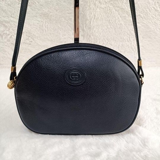 Beautiful 𝐆𝐔𝐂𝐂𝐈 Old Gucci Shoulder Bag Leather Navy