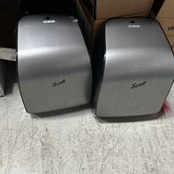 Paper towel and soap dispensers