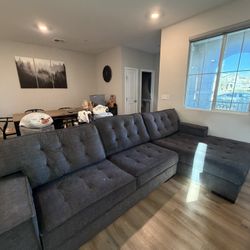 Dark Grey Sectional Couch 