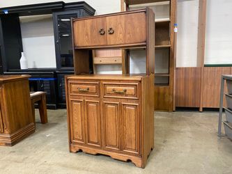Short and Sweet 2 Piece Kitchen Shelf with False Drawer Front Cabinet