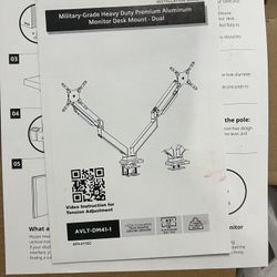 Computer Dual Monitor Arm Desk Mount Black 