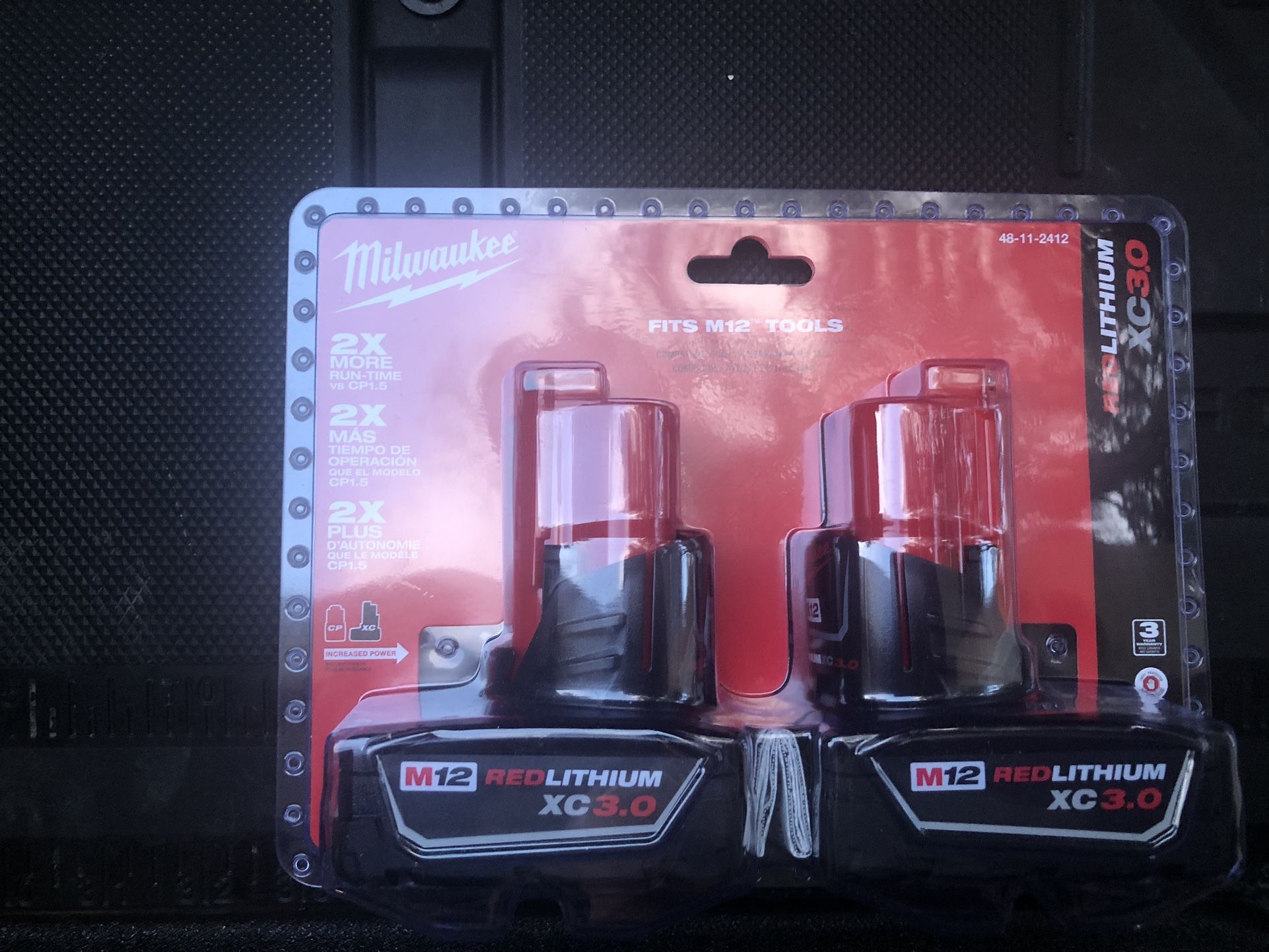 Milwaukee M12 12-Volt Lithium-Ion XC Extended Capacity 3.0 Ah Battery Pack (2-Pack)