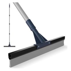 Squeegee Broom for Floor, 18'' Rubber Squeegee with 62'' Floor Squeegee Heavy Duty Scrubber with Telescopic Pole, Long Handle Squeegee for Bathroom Ti