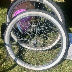 26" Chrome Cruiser Rims - Set (Front & Rear) - Great Shine!