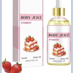 Body Juice Oil - Strawberry Scented Handcrafted, Strawberry Shortcake Body Oil, Natural Perfume 120ml Strawberry Body Oil Moisturizing for Women (1PC)