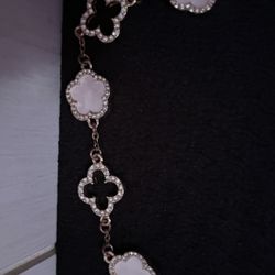 Elegant Crystal Clover Hallow Floral Bracelet