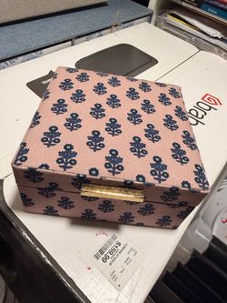 Pink Floral Fabric Jewelry Box