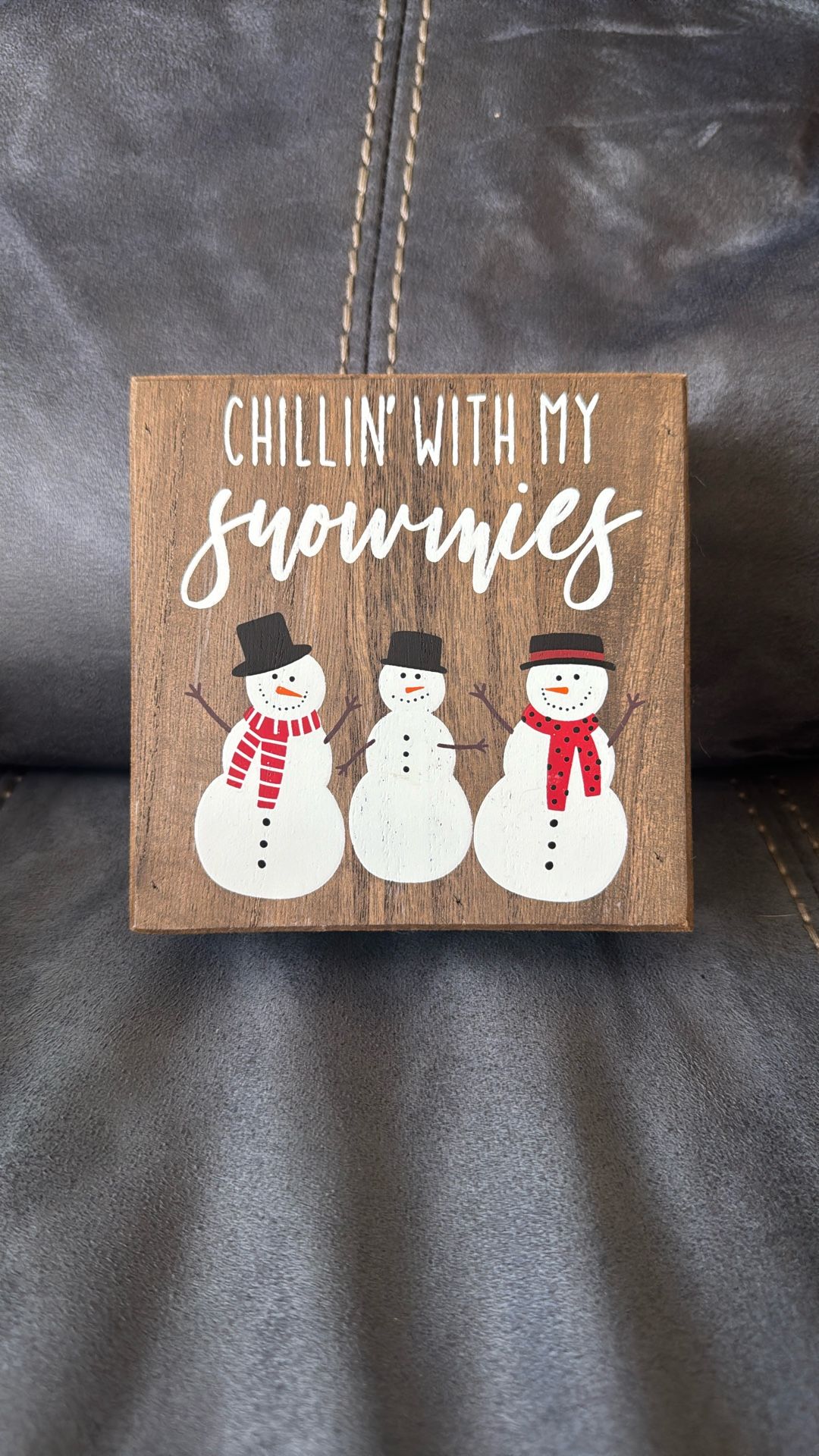 New With Tags Chillin’ With My Snowmies Wood Snowman’s Holiday Christmas Winter Decoration