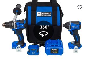 Cobalt brushless drill and impact driver with battery and charger