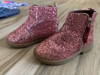 Sparkly Pink Toddler Boots-size 7