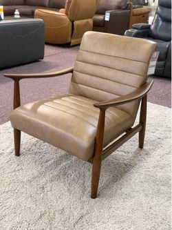 Elif Leather accent chair
