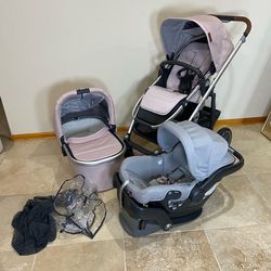 Uppababy Cruz V2 Stroller with Bassinet and Car Seat Pink