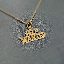 Jewelry 14k solid yellow gold  beautiful help wanted Pendant charm